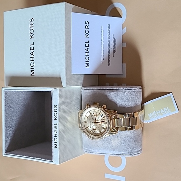 Michael Kors Ritz Chronograph Gold-Tone Stainless Steel Watch - Picture 2 of 6